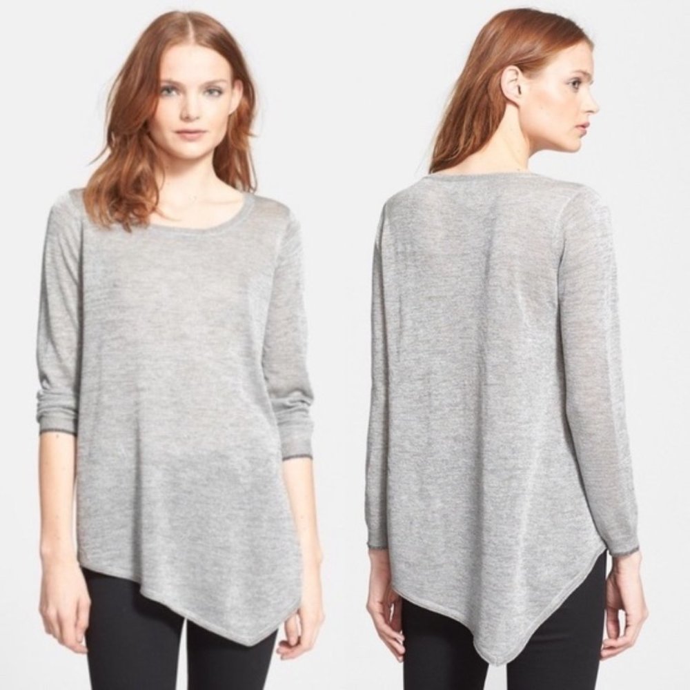 Joie Tambrel Silver‎ Metallic Scoop Neck Sweater